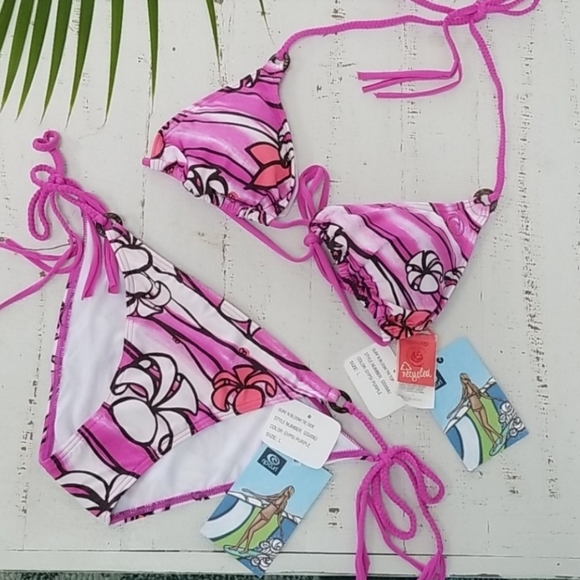 Rip Curl Other - Heather Brown Surf N Bloom Tie Bikini Gypsi Purple